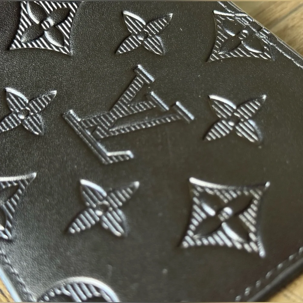 Louis Vuitton Multiple Wallet Black Monogram Shadow Leather M62901 Bifold - Picture 3 of 7